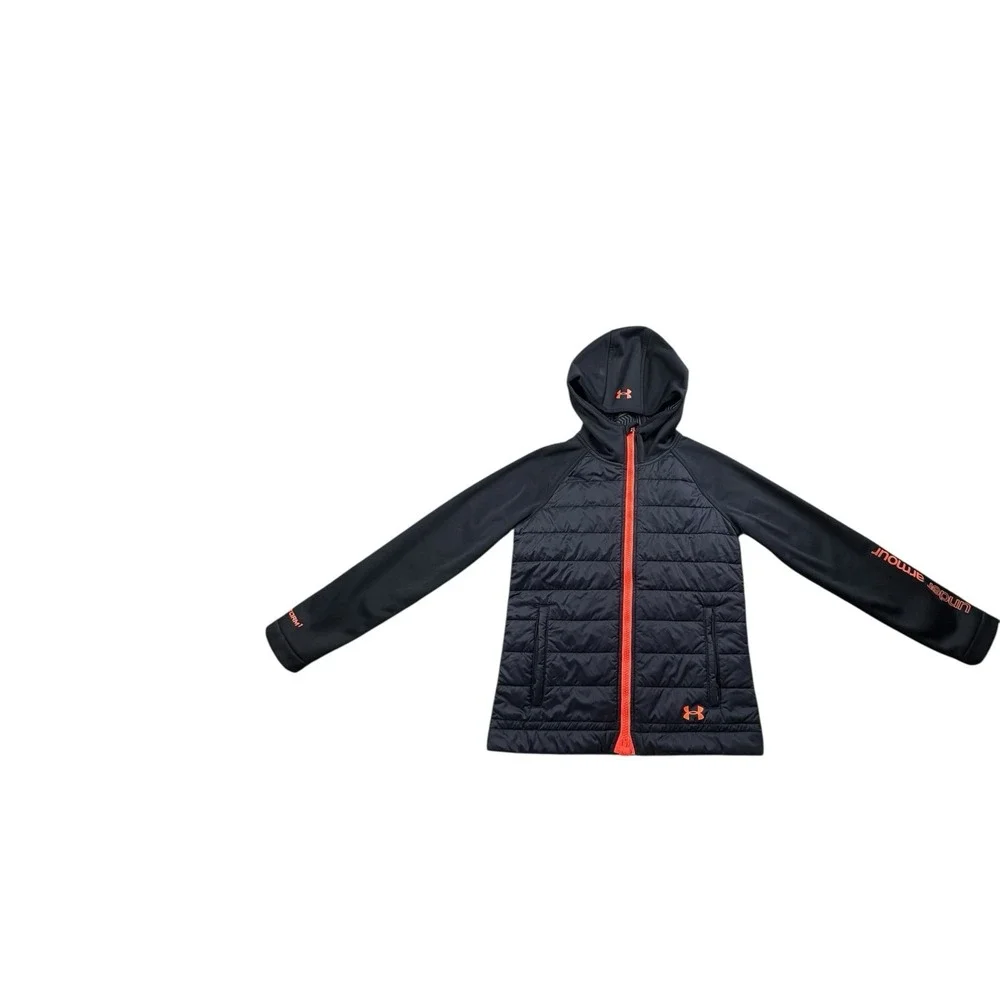 Under Armour Youth Medium ColdGear‎ Infrared Hooded Puffer Jacket Black